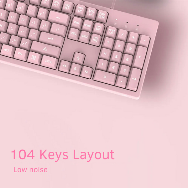 DSK100 - Teclado Rosa Ergonómico - 104 teclas