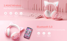 Load image into Gallery viewer, GS510 Cat Ears Headset - RGB Wireless 7.0 Sound
