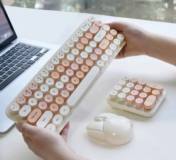 Juego de Tres Piezas de Teclado y Ratón Inalámbricos Portátiles 