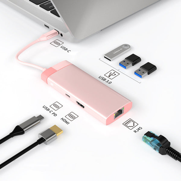 HUB Rosa Multifución 6 en 1