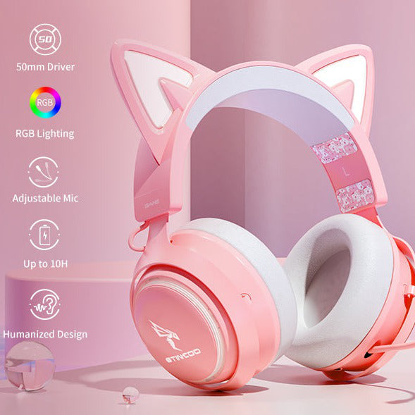 Cat Ears GS510 - Auriculares con Sonido 7.0 y luz RGB
