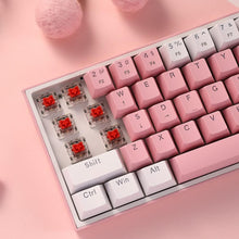 Load image into Gallery viewer, K617 RGB Light Dual Keycap Pink - White Wired Mechanical Keyboard
