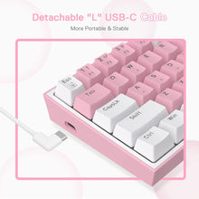 Load image into Gallery viewer, K617 RGB Light Dual Keycap Pink - White Wired Mechanical Keyboard
