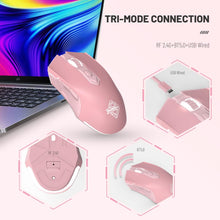 Load image into Gallery viewer, Pink Ray AJ52 PRO - 8 Keys Three-mode Bluetooth/Wireless/Wired RGB Gaming Mouse
