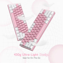 Load image into Gallery viewer, K617 RGB Light Dual Keycap Pink - White Wired Mechanical Keyboard
