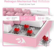 Load image into Gallery viewer, K617 RGB Light Dual Keycap Pink - White Wired Mechanical Keyboard
