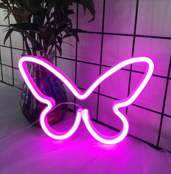 Luz LED Decorativa - Mariposa Rosa