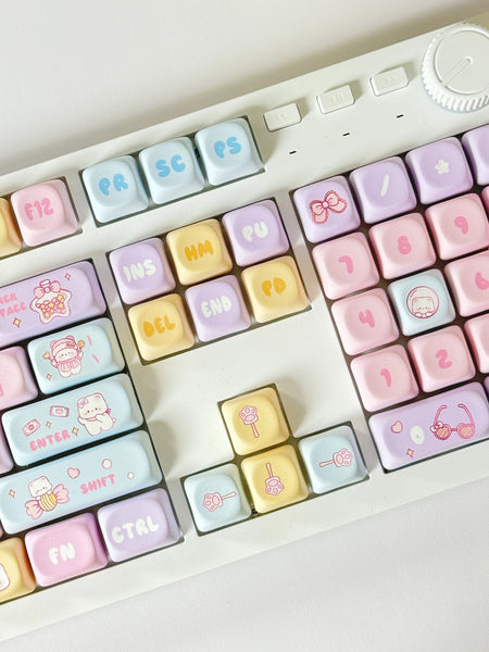 Cute Candy Bear - Set de Teclas para Teclado Mecánico - 131 Teclas de Perfil MOA