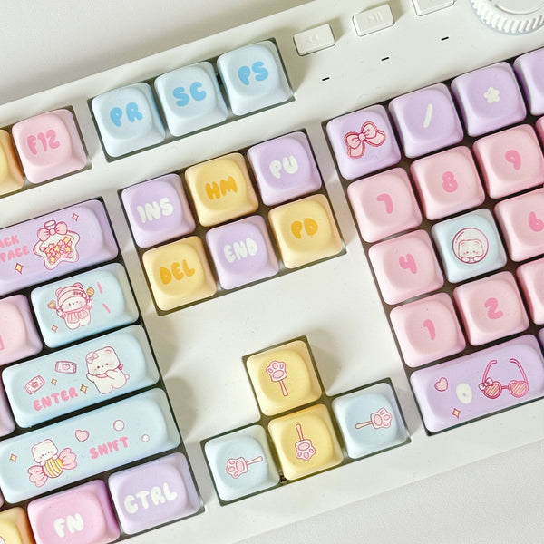 Cute Candy Bear - Set de Teclas para Teclado Mecánico - 131 Teclas de Perfil MOA