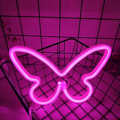 Luz LED Decorativa - Mariposa Rosa