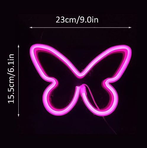 Luz LED Decorativa - Mariposa Rosa