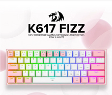 Load image into Gallery viewer, K617 RGB Light Dual Keycap Pink - White Wired Mechanical Keyboard
