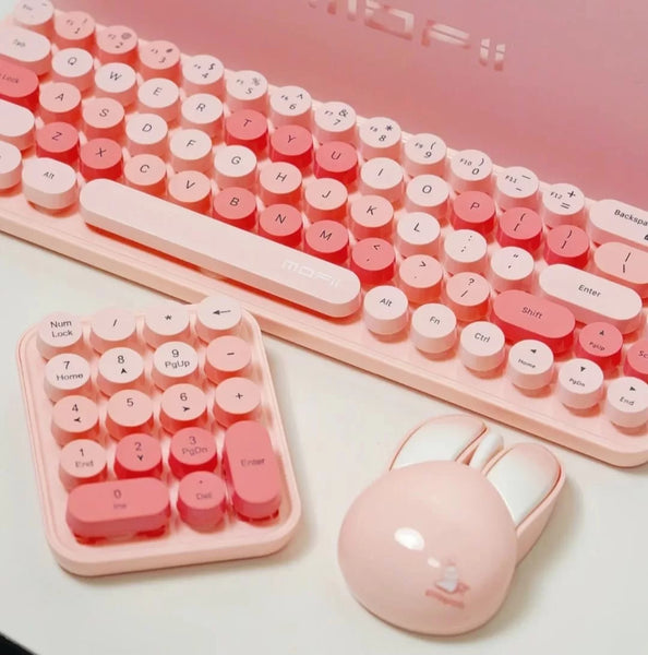 Juego de Tres Piezas de Teclado y Ratón Inalámbricos Portátiles 