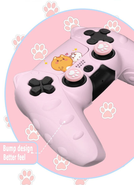 Funda Rosa para Mando PS5 Dualsense - Cat Paw