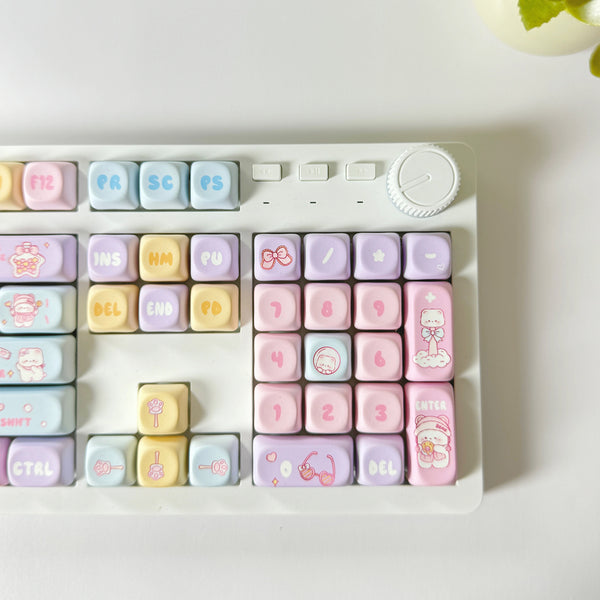 Cute Candy Bear - Set de Teclas para Teclado Mecánico - 131 Teclas de Perfil MOA