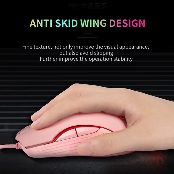 Pink Kitty - Wired Photoelectric Sliding Mouse