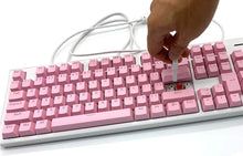 Load image into Gallery viewer, ABS/ PBT Light Pink Mechanical Keyboard Keycaps - Transparent Keycap
