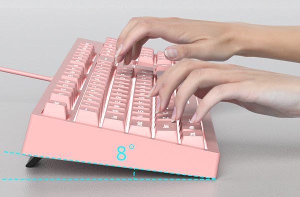 DSK100 - Teclado Rosa Ergonómico - 104 teclas
