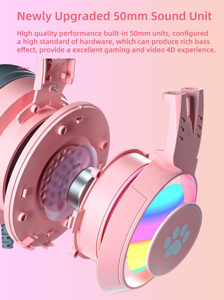SYTO- G25 - Pink Cat Ears Headphones