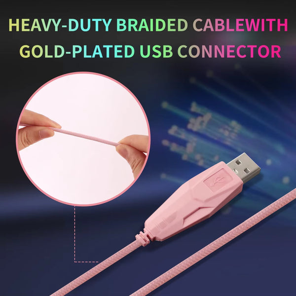 Pink Kitty - Wired Photoelectric Sliding Mouse