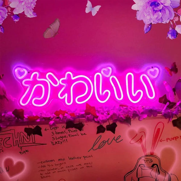 Japanese Kanji Pink Neon Light