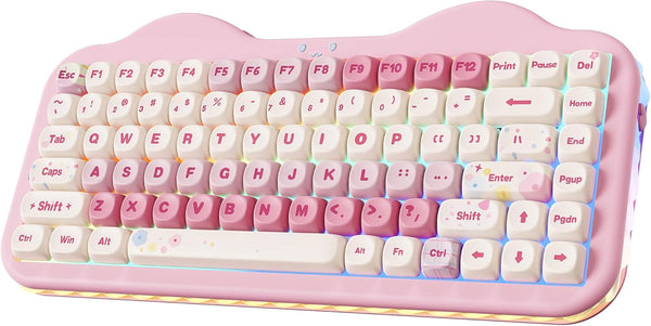 Pink & White 75% Hot Swap - RGB Wireless Mechanical Gaming Keyboard
