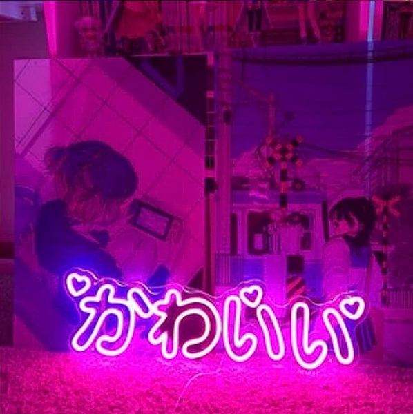 Luz Led Decorativa - Letras Japonesas Kawaii