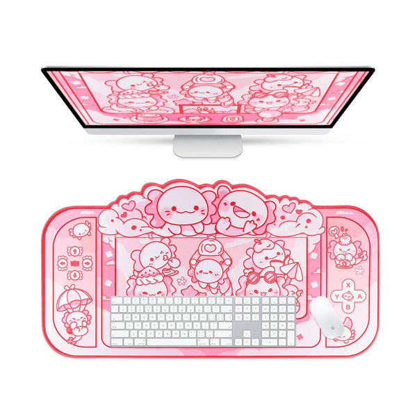 Kawaii Dragons Gaming Machine – Large Pink Mouse Pad