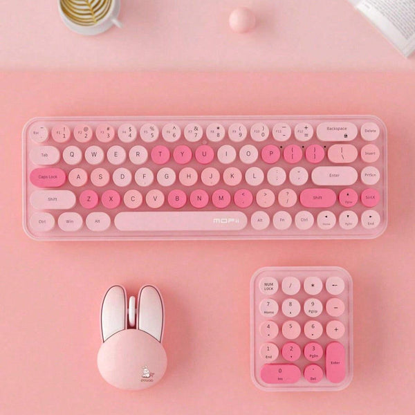 Juego de Tres Piezas de Teclado y Ratón Inalámbricos Portátiles 