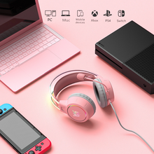 Load image into Gallery viewer, X15 Pro - Pink Illuminated Headband Gaming Headphones
