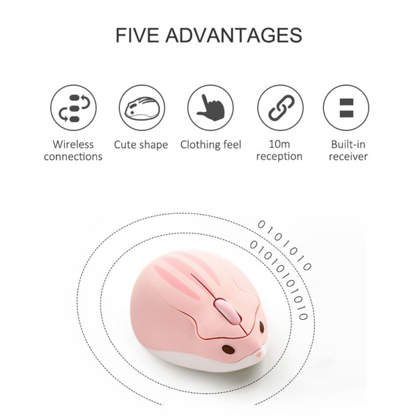 Ratón Inalámbrico Cute - Hamster Mouse