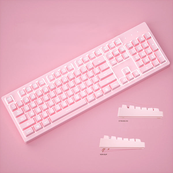DSK100 - Teclado Rosa Ergonómico - 104 teclas