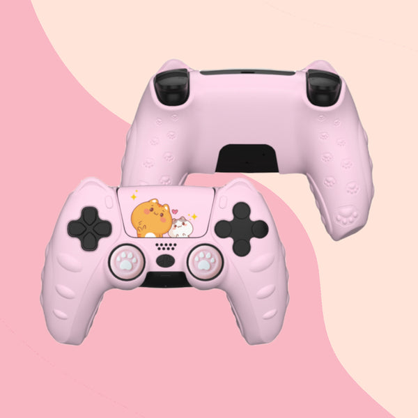 Funda Rosa para Mando PS5 Dualsense - Cat Paw