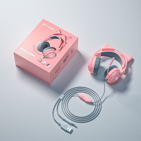SYTO- G25 - Pink Cat Ears Headphones