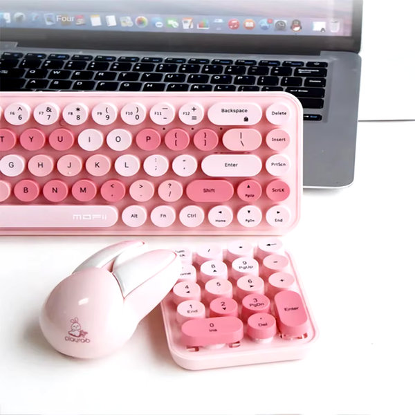 Juego de Tres Piezas de Teclado y Ratón Inalámbricos Portátiles 