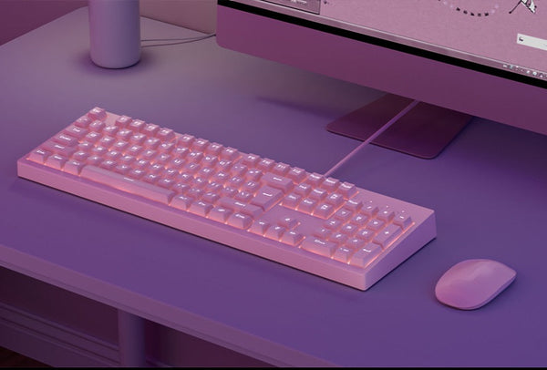 DSK100 - Teclado Rosa Ergonómico - 104 teclas