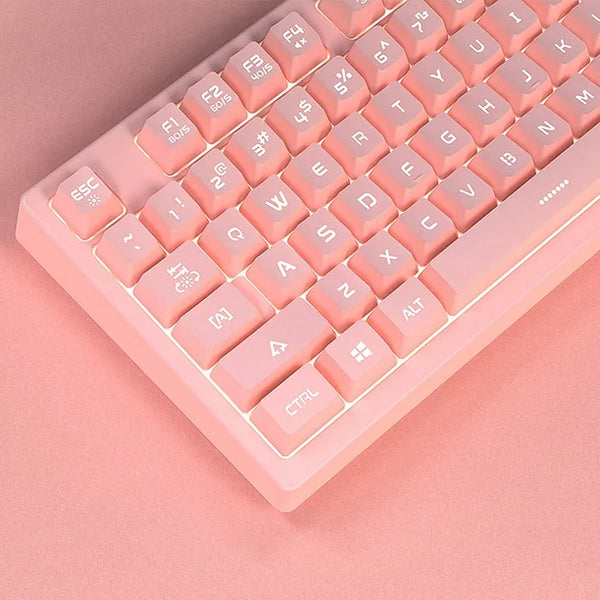 DSK100 - Teclado Rosa Ergonómico - 104 teclas