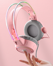 Load image into Gallery viewer, X15 Pro - Pink Illuminated Headband Gaming Headphones
