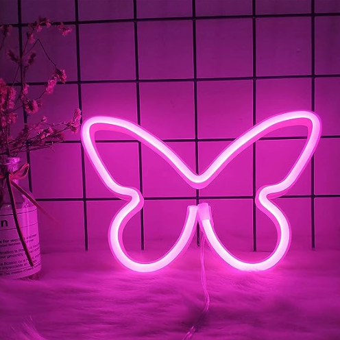 Luz LED Decorativa - Mariposa Rosa