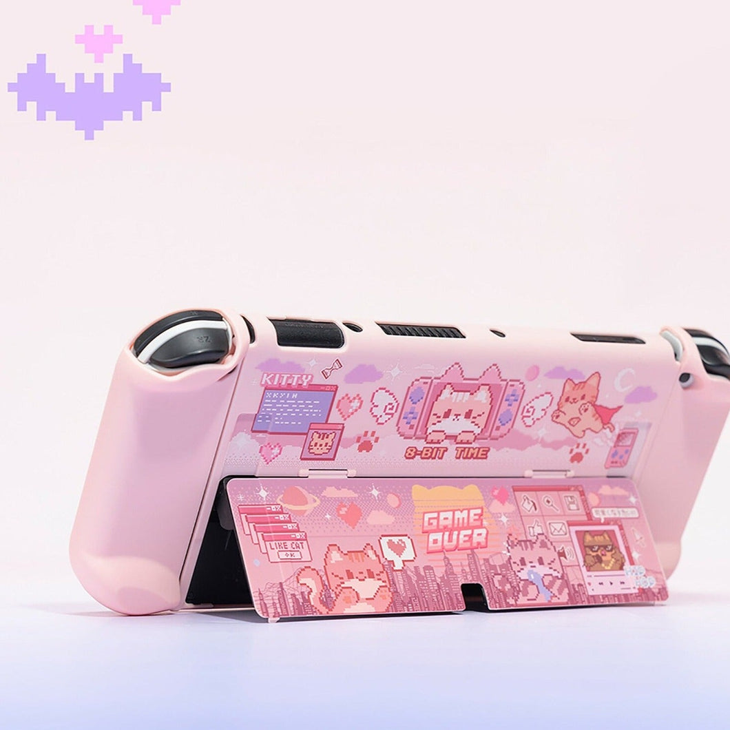 Nintendo Switch and Oled Protective Case - Pink Pixel Kitty