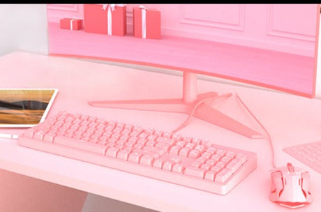 DSK100 - Teclado Rosa Ergonómico - 104 teclas
