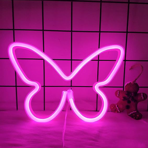 Luz LED Decorativa - Mariposa Rosa