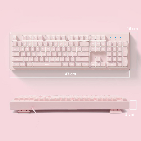 DSK100 - Teclado Rosa Ergonómico - 104 teclas