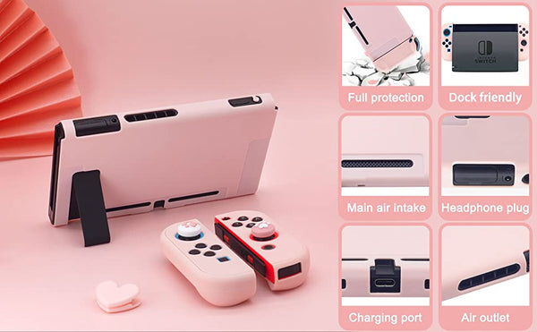 Funda Rosa y Violeta para Nintendo Switch y OLED