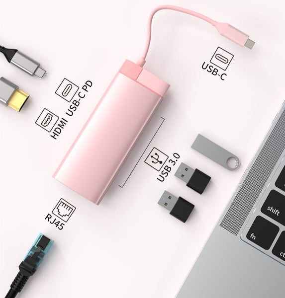 HUB Rosa Multifución 6 en 1