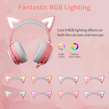 Load image into Gallery viewer, GS510 Cat Ears Headset - RGB Wireless 7.0 Sound
