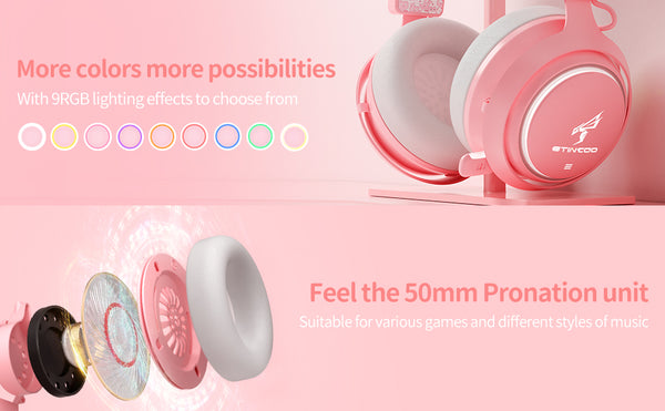 Cat Ears GS510 - Auriculares con Sonido 7.0 y luz RGB