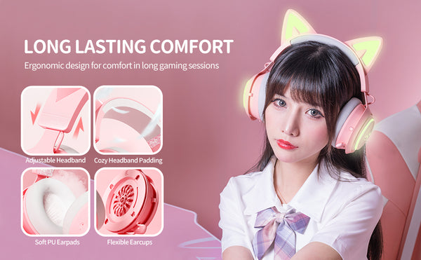 Cat Ears GS510 - Auriculares con Sonido 7.0 y luz RGB