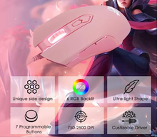 Load image into Gallery viewer, Pink Ray AJ52 - USB RGB Wired Gaming Mouse
