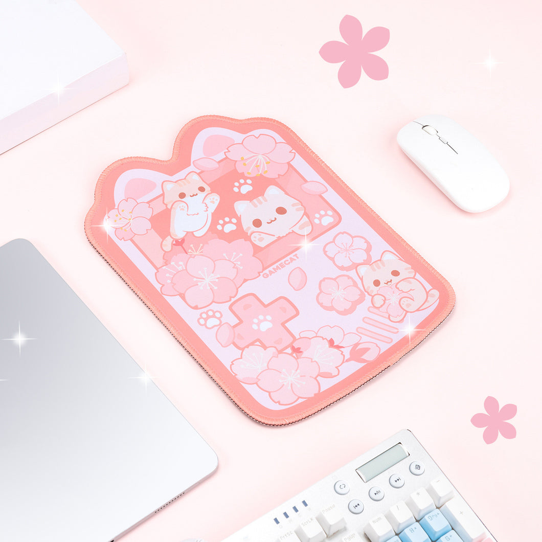 Cherry Blossom Cats - Large and Small Mouse Pads